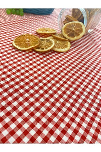 White Alamode Gingham Red White Checkered Tablecloth