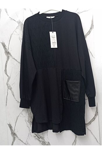 Puane Asymmetric Cut Leather Women's Tunic - Pocket Detailed 10555
