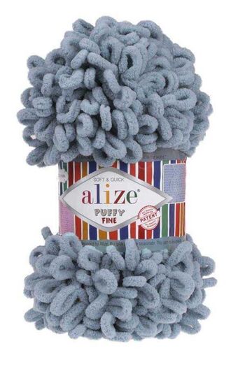 Alize Puffy Fine (ΛΕΠΤΟ) Νήματα πλεξίματος χειρός 5 Συσκευασία - 87 καπνιστά - 100 γρ. 14,5 Mt. Πλεκτό νήμα με δάχτυλα