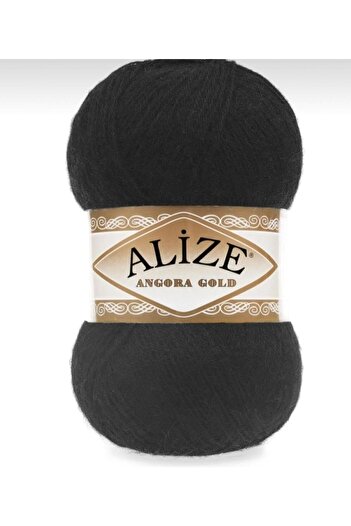 Alize Angora Gold 5 Pieces Hand Knitting Yarn 60 Black