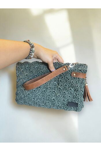 Nuggita Women's Handmade Khaki Color Clutch Portfolio Bag