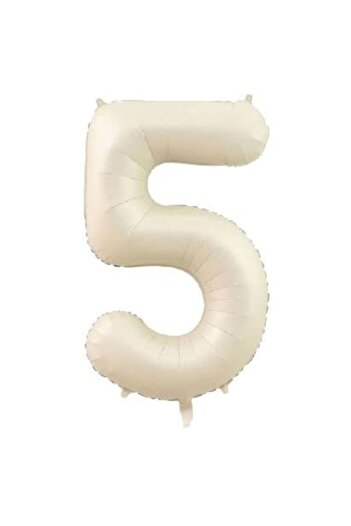 asöy Beige Cream Number Foil Balloon - Age 5, 76 Cm, Medium Size