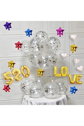 Partioutlet Metallic Silver Confetti Balloon