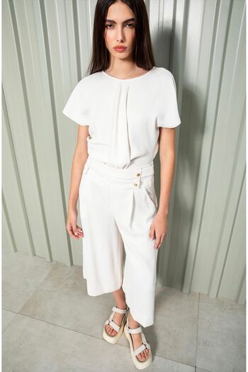 KAMEYA Wide Leg Trousers - Waist Belt Detail