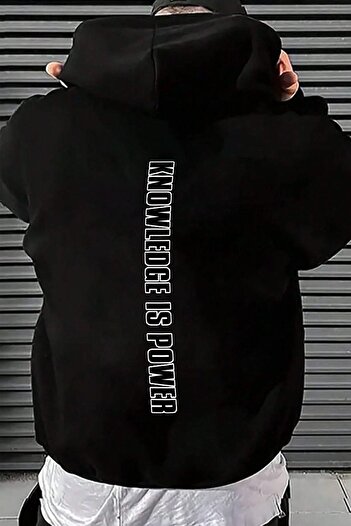 uyguntarz Oversize Knowledge je Power Printed Sweatshirt