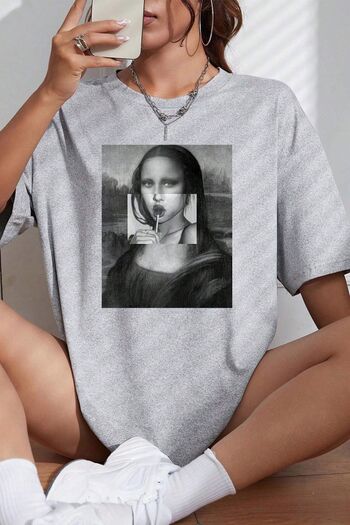uyguntarz Unisex tričko s potiskem Mona Lisa