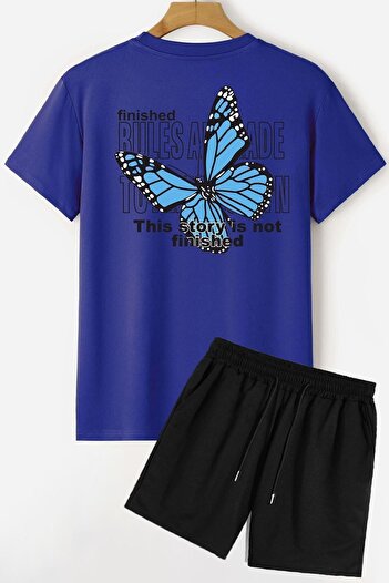 trendypassion Shorts-T-Shirt-Trainingsanzug-Set mit Rückendruck