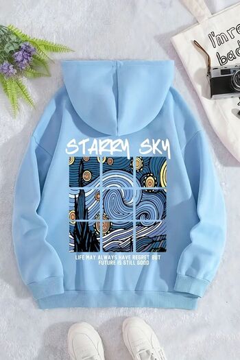uyguntarz Unisex oversize mikina s potiskem Starry Sky