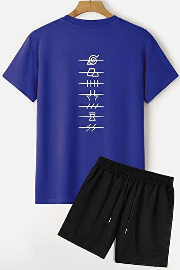 trendypassion Rücken bedrucktes Shorts-T-Shirt-Trainingsanzug-Set