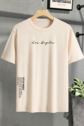 uyguntarz Ανδρικό μπλουζάκι Los Angles με στάμπα Oversize
