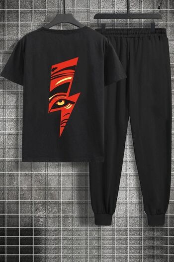 uyguntarz Σετ φόρμας 2 τεμαχίων Unisex Lightning Printed