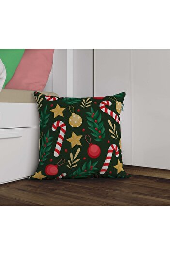 Sakallı 3D Digital Printed Christmas Patterned Decorative Throw Pillow Cover