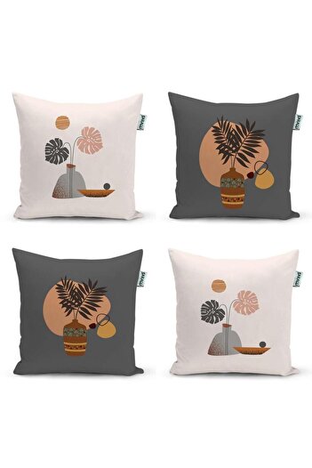 Sakallı Modern Design 3D Digital Printed Decorative 4-Piece Throw Pillow Cover