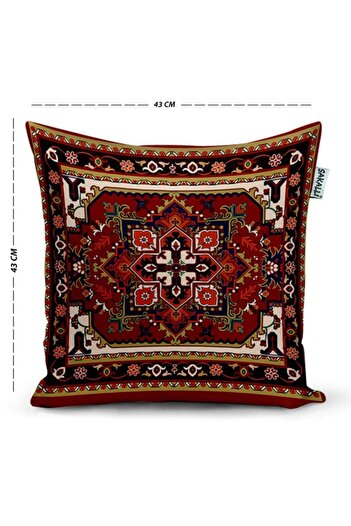 Sakallı Kilim Pattern 3D Digital Printed Decorative Throw Pillow Cover