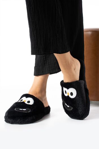 ALMİNA Fashion Smiling Face Plush Fluffy Women's Home Slippers - Silent Sole Dowry Slippers