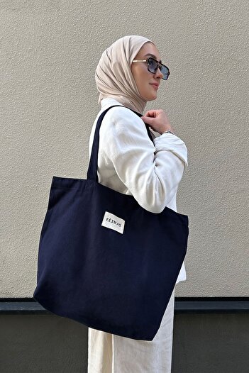 feinas Navy Blue GABARDine Cloth Bag - Magnet Fence (100% Cotton GABARDin)