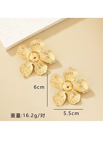 MRK Kadın Flower Çiçek Büyük Küpe