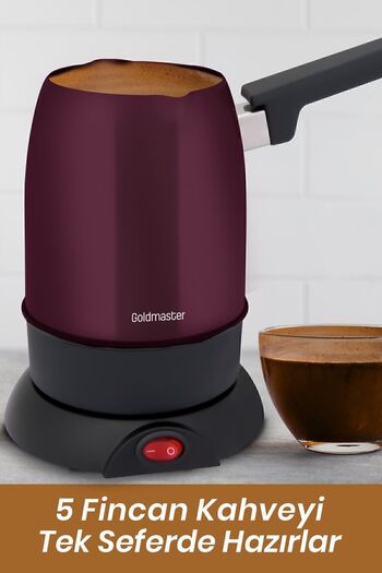 GOLDMASTER Foam Purple Double Mouth Stainless Steel Electric Coffee Pot