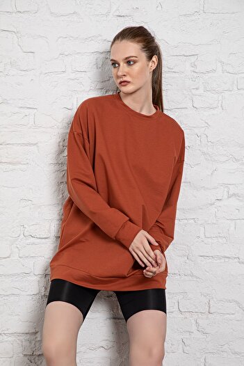 MyBen Unisex Long Sleeve Two Thread Tile Oversize Sweatshirt Irf058