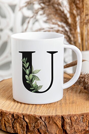 Kravatkolik U Letter Initial Printed Mug