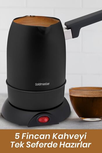 GOLDMASTER Black Double Mouth Foam Electric Coffee Pot