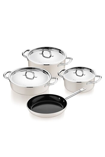 Jumbo Swiss Crystal Cream 7 Piece Cookware Set