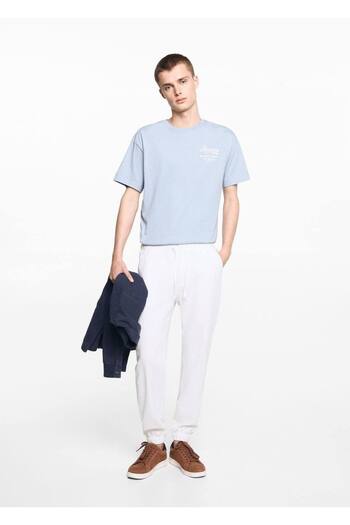 Mango Teen Λινό παντελόνι jogger