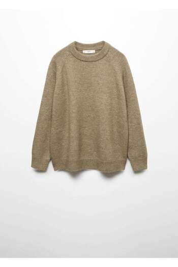 MANGO Woman Rundhals-Strickpullover aus Baumwollleinen