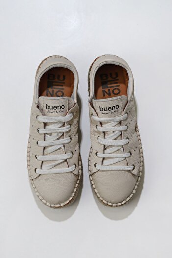 Bueno Shoes Μπεζ Flotter Δερμάτινα Γυναικεία Παπούτσια Espadrille 01wu5601