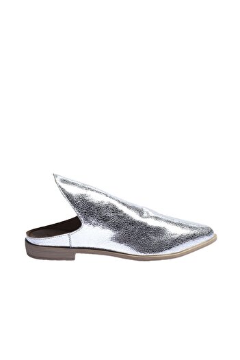 BUENO Shoes Gümüş Deri Kadın Düz Terlik 01wn0139