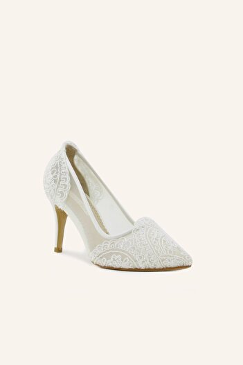 MARCATELLI White Lace Hera Bridal Shoes