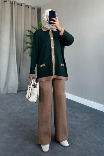 Şule Giyim Mavera Knitwear Set Emerald