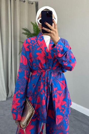 Şule Giyim Miraç Viscose Set Blue
