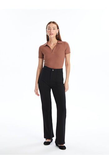 LC Waikiki Γυναικείο παντελόνι Lcw Slim Fit Straight Flare Leg