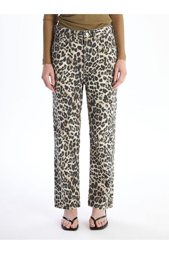 LC Waikiki Lw - Leopard Patterned Straight Fit Women's Jean Trousers