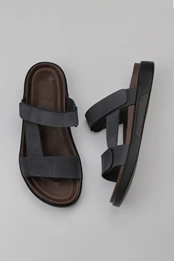 Bueno Shoes Antrasit Nubuk Erkek Düz Terlik 11t23345