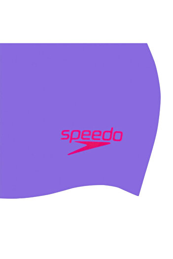 SPEEDO Формована шапка Silc Cap Ju Фіолетова/червона Unisex Дитяча фіолетова шапка для плавання UNISEX ДИТЯЧА ШАПКА ДЛЯ ПЛАВАННЯ