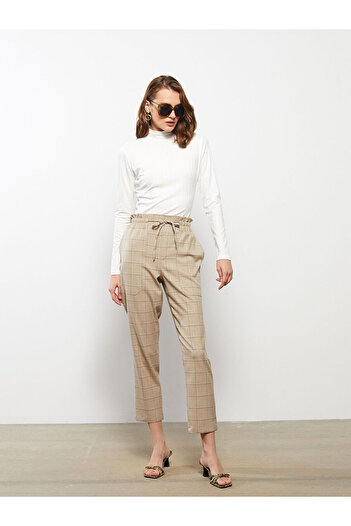 LC Waikiki Lcw Comfortable Fit Plaid Women's Trousers