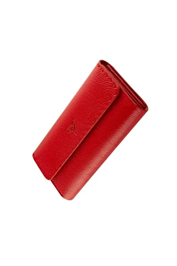 Garbalia Paris Leather Women's Wallet with Phone Compartment-red