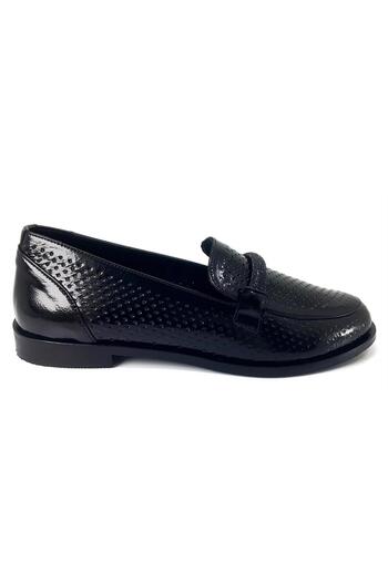 ALBİNİ 10856 Genuine Leather Women's Daily Ballerinas-Black Patent Leather