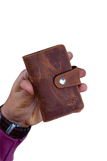 Garbalia Adanus Genuine Leather Classic Card Holder-Tan