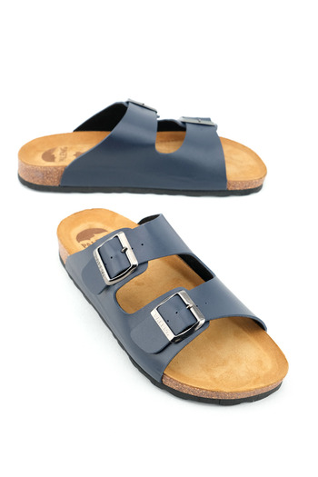 Paleng Leather Men's Slippers - Cork Sole and Mattress Detail