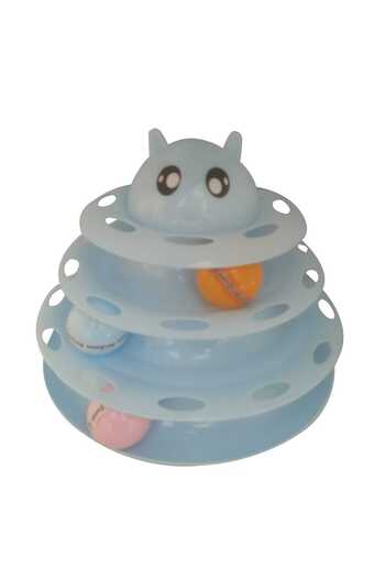 O-KRC 3 Tiers Cat Toy Cat Headed Cat Toy