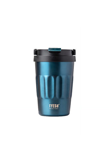 Tyeso Coffe Mug Vakumlu Paslanmaz Çelik Taşıma Kulplu 400 ml Mavi