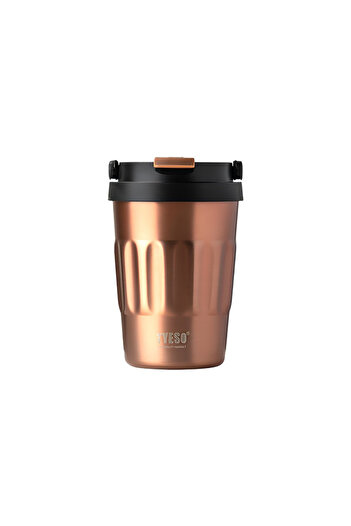 Tyeso Coffe Mug Vacuum Stainless Steel with Carry Handle 400 ml Brown