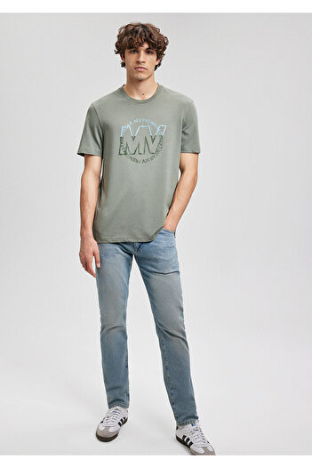 Mavi Τυπωμένο λογότυπο Khaki T-Shirt Regular Fit / Normal Cut 0610309-80692