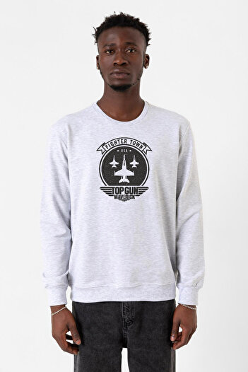 Tshirthane Топ Ган Маверік Файтер Таун Кармеланж Еркек 2ip Світшот
