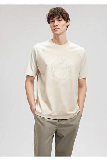 Mavi Looked Beige T-Shirt Loose Fit / Loose Relaxed Fit0612065-70039