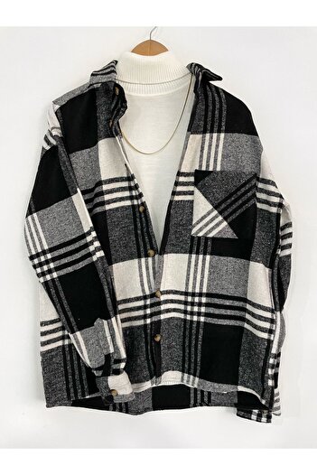 HAWKKİNG Men's Single Pocket Oversize Lumberjack Shirt