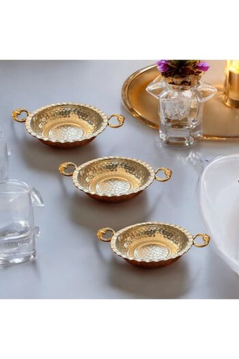 MY ZEY Set of 3 Copper Pan Presentation Plates - Breakfast Sauce